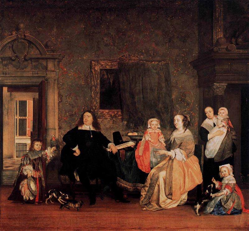 Gabriel Metsu Portrait of Jan Jacobsz Hinlopen and His Family